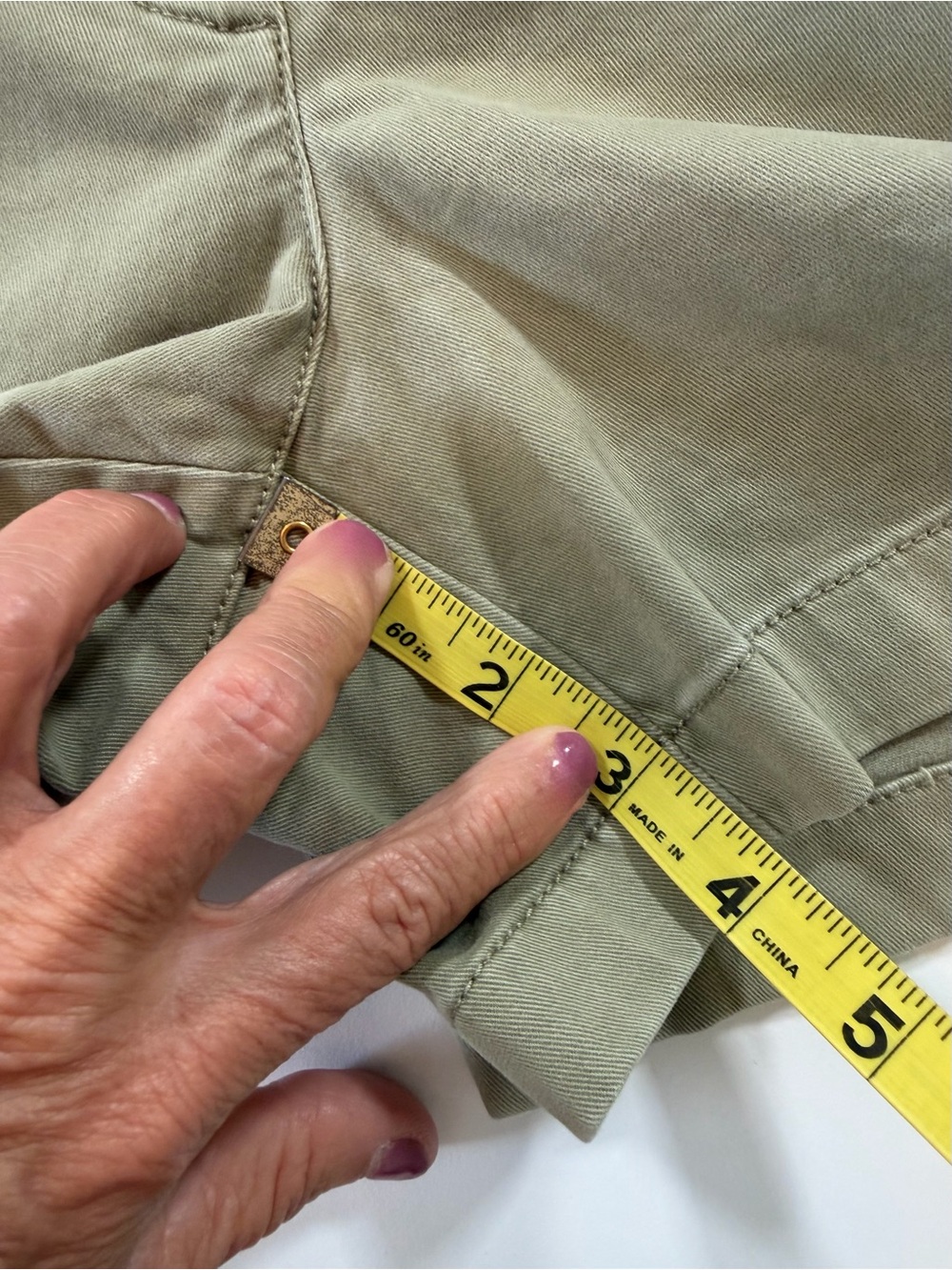 J.Crew Re-Imagined Olive Chino Shorts Size 4 Fair Trade X-92 - Picture 13 of 16